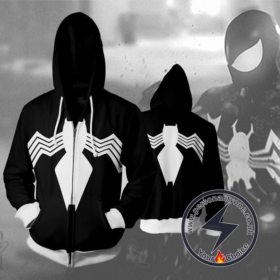 Spiderman Symbiote Spiderman Zip Up Hoodie Jacket